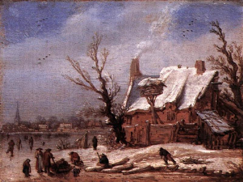 VELDE, Esaias van de Winter Landscape ew Spain oil painting art